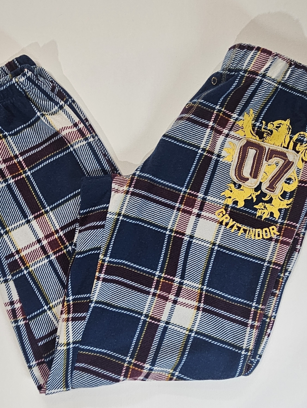 Harry Potter Gryffindor Pajama Pants Womens Small‎ Blue Tartan Plaid Loungewear
